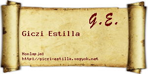 Giczi Estilla névjegykártya